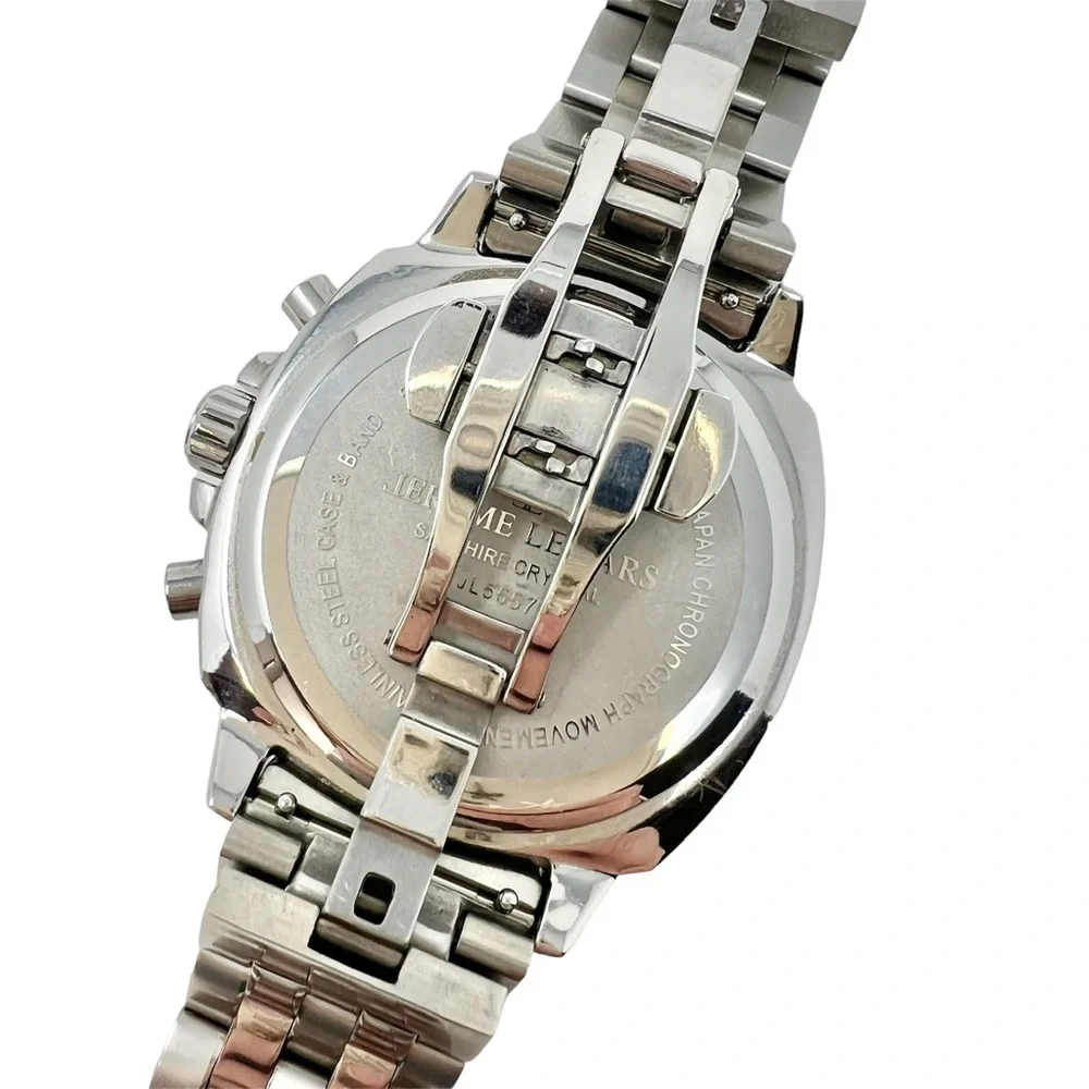 Jerome LeMars JL5557B Green Dial Stainless Steel Wristwatch Water Resistant